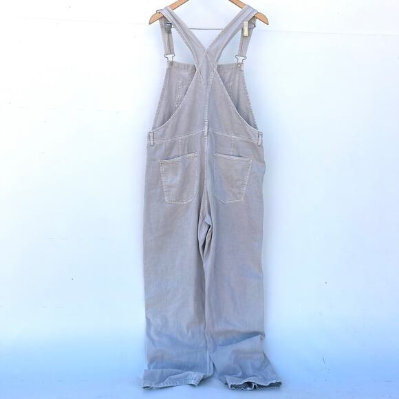Free People We The Free Ziggy Gray Denim Jean Overalls Wide Leg Large Grey - Picture 5 of 9